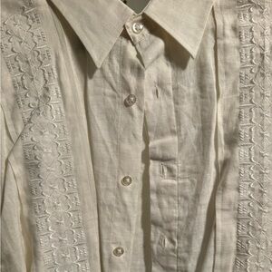 Guayabera shirt long sleeve size Large